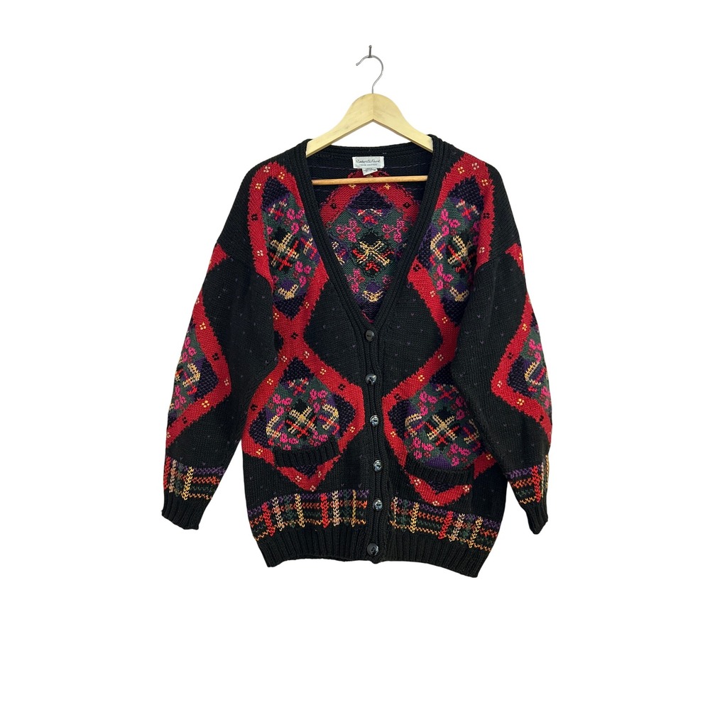 Roberta Frost Vintage Hand Knitted Cotton Cardigan Sweater, Size Small‎